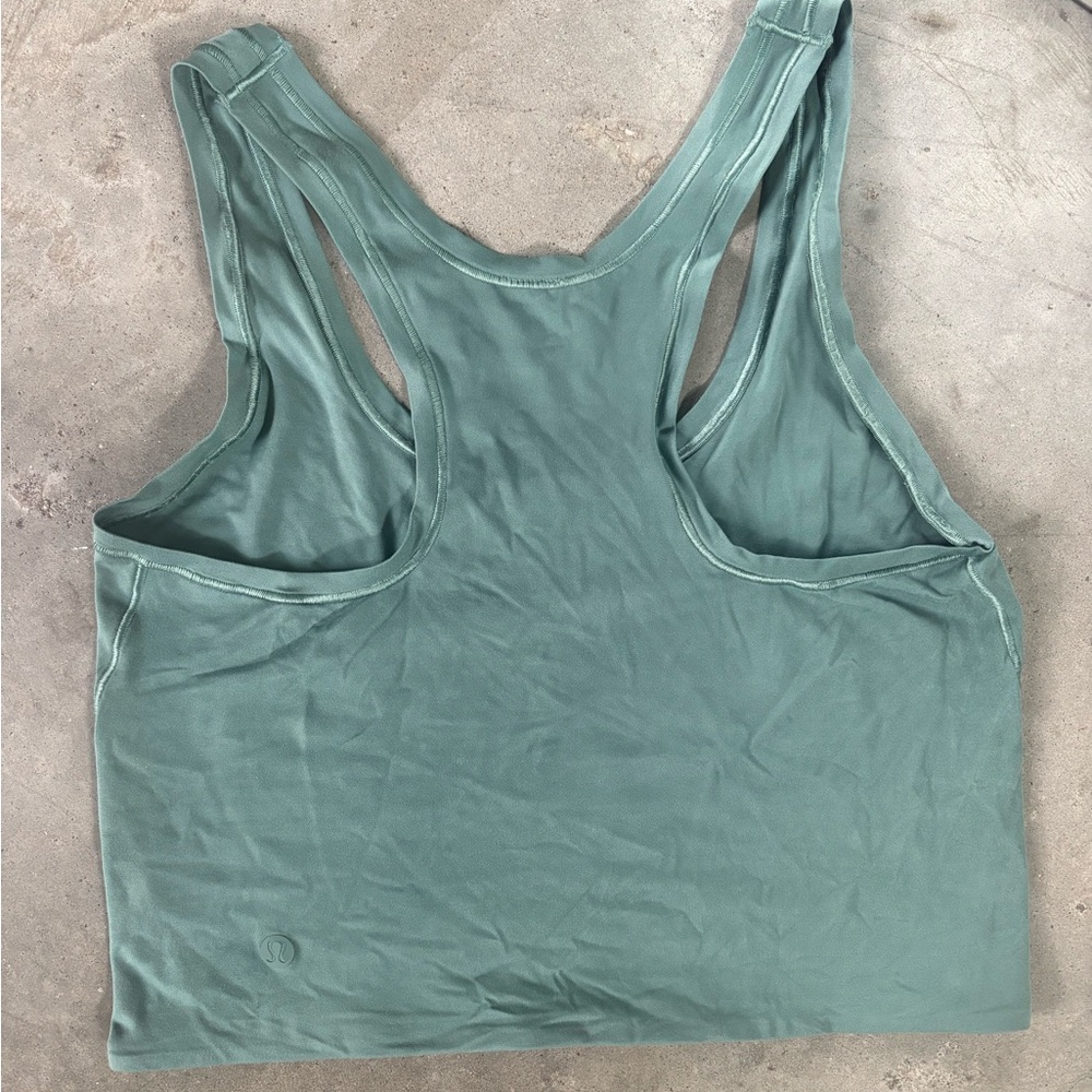 Lululemon Sage Green Ultra-Soft Nulu Scoop Neck Crop Top - Picture 4 of 6